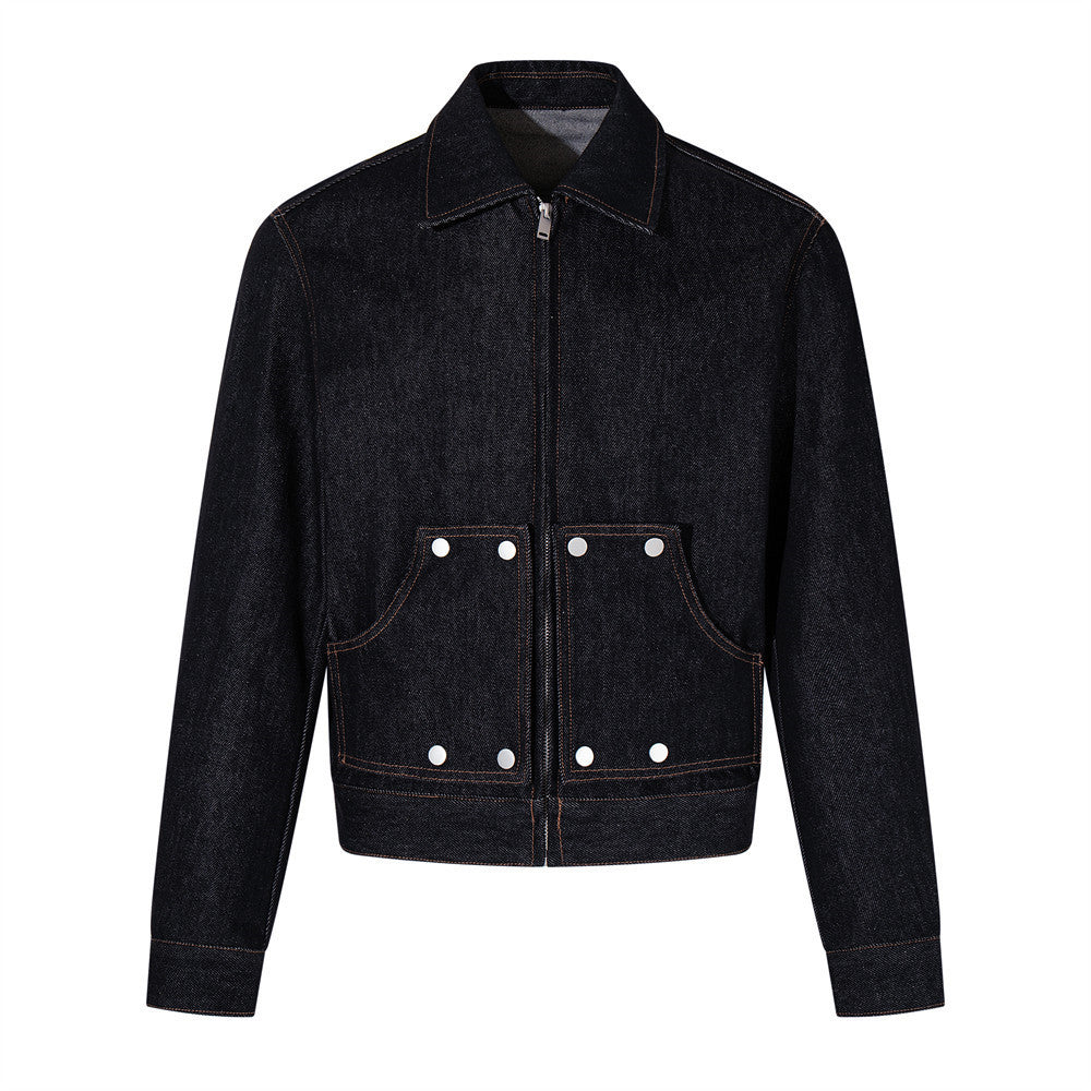 Short jacket denim suit for men