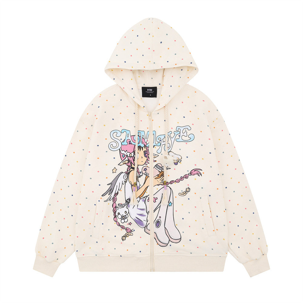 Full printed cardigan sweatshirt for men