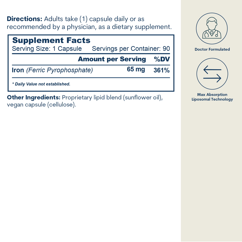 Liposomal Iron - Capsules (90 Count/90 Servings)
