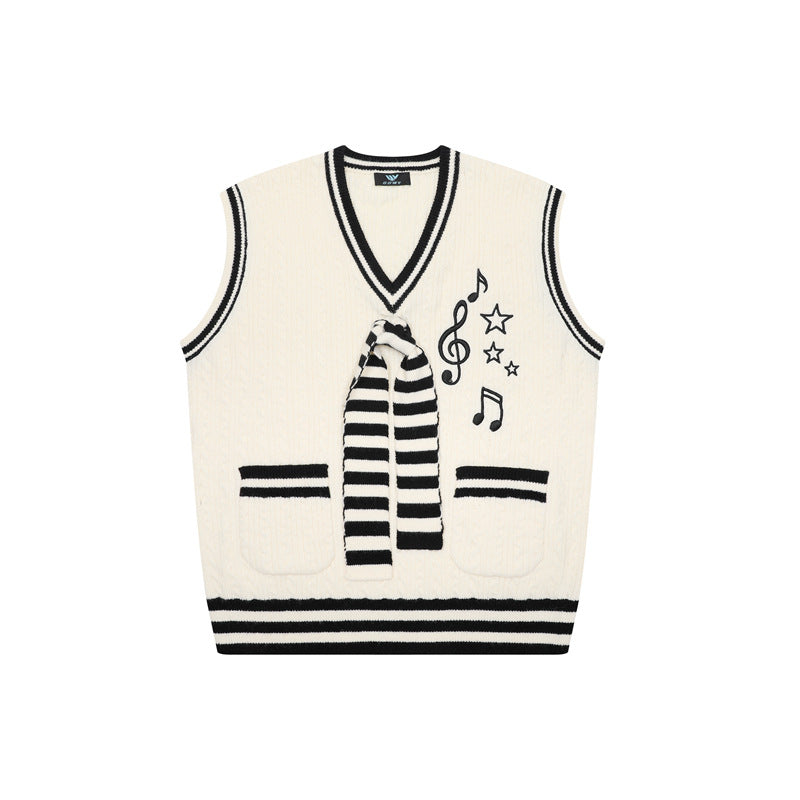 Theme design for sleeveless sweaters for men and women