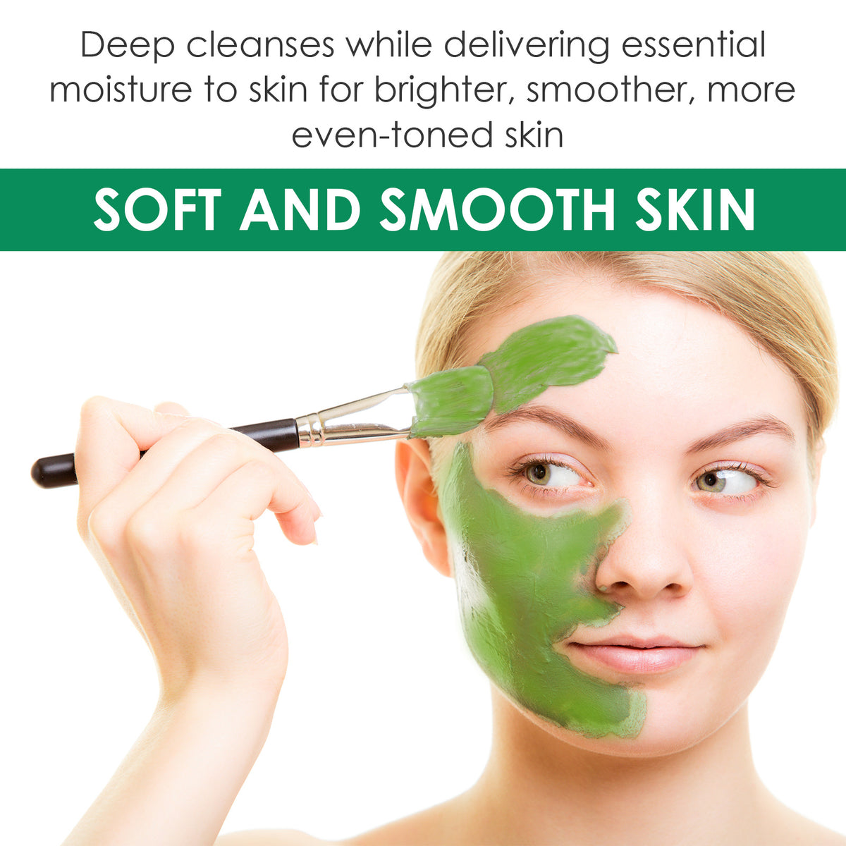 OUHOE Facial Green Tea Vitamin Cleanse Mask, Facial Acne Deep Moisturizing Smear Delicate Pores Tender Skin