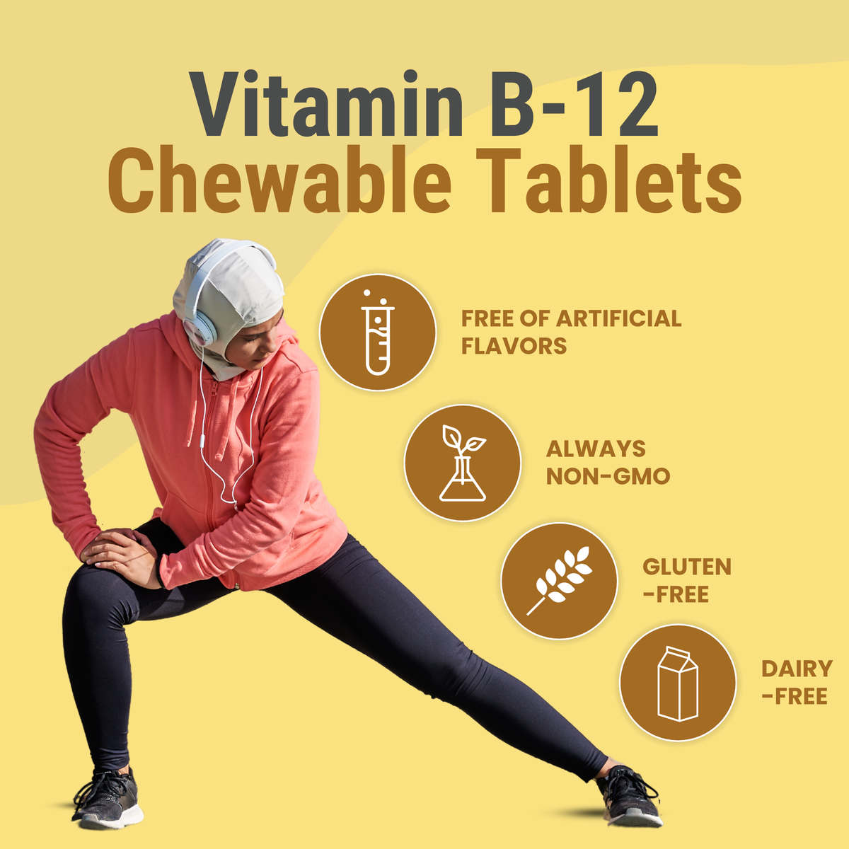 Halal Vitamin B-12 (Methylcobalamin) Tablets (3-Pack)