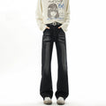 Washed Lightning Pattern Denim Pants for Men