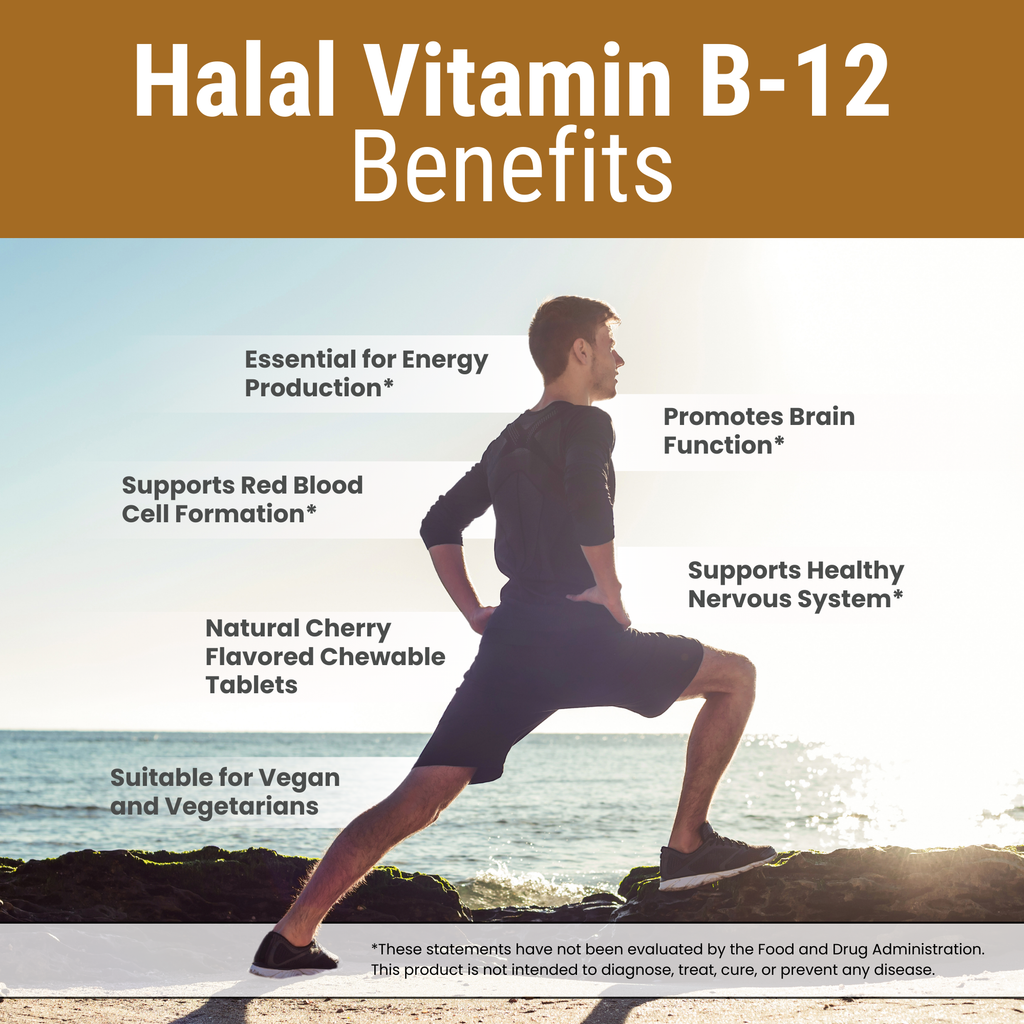 Halal Vitamin B-12 (Methylcobalamin) Tablets (3-Pack)