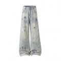 Lightweight Paint Splatter Ripped Jeans for Men