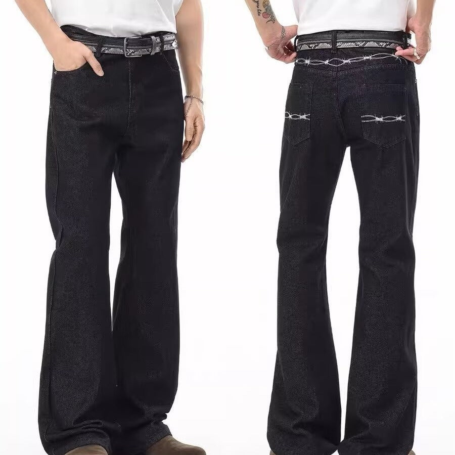 Jeans with Thistle Embroidery for Women and Men
