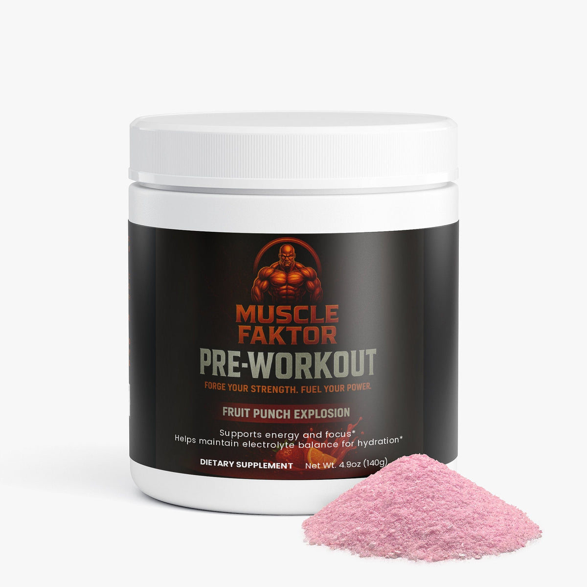 Muscle Faktor Fruit Punch Energy Powder — Sugar-Free Formula