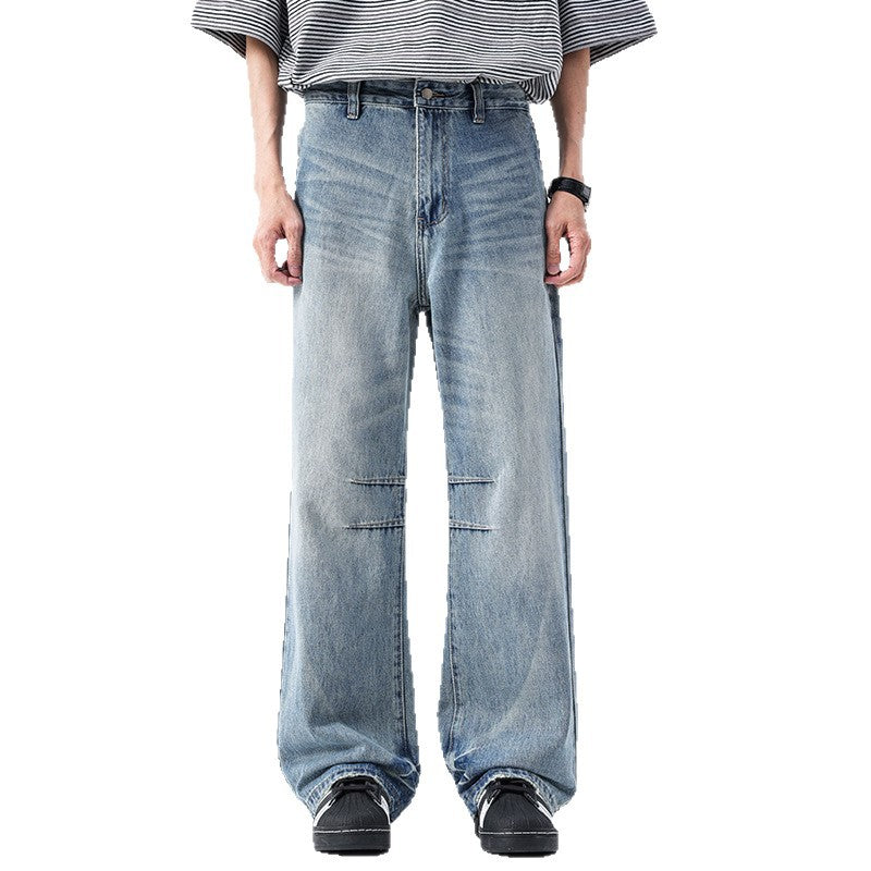 Heavy Washed Denim Pants for Men