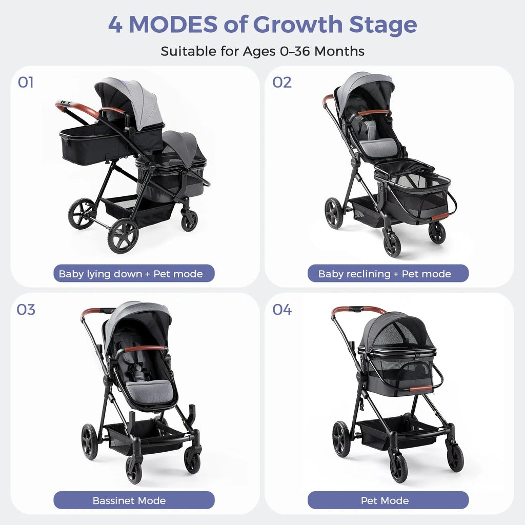 Momfann 3-in-1 Stroller Wagon for Kids & Pets