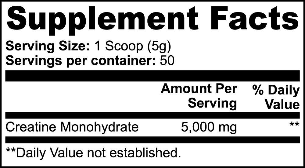 Pure Creatine Monohydrate Powder 250g - Unflavored