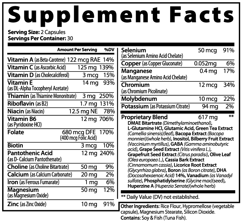 Muscle Faktor NEURO-FLUENCY Brain & Focus Support Capsules
