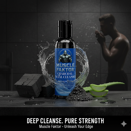 Muscle Faktor Activated Charcoal Paraben-Free Facial Cleanser