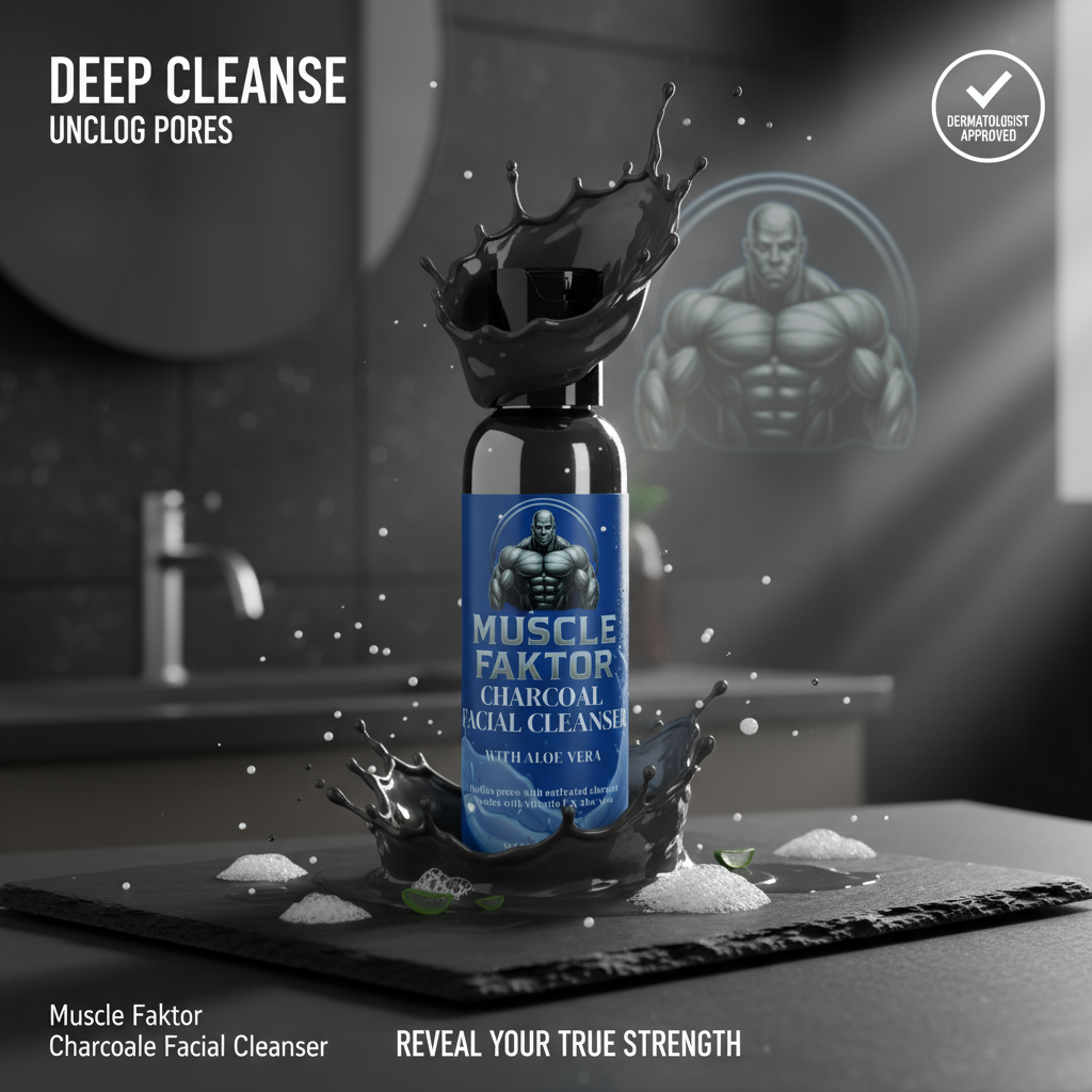 Muscle Faktor Activated Charcoal Paraben-Free Facial Cleanser