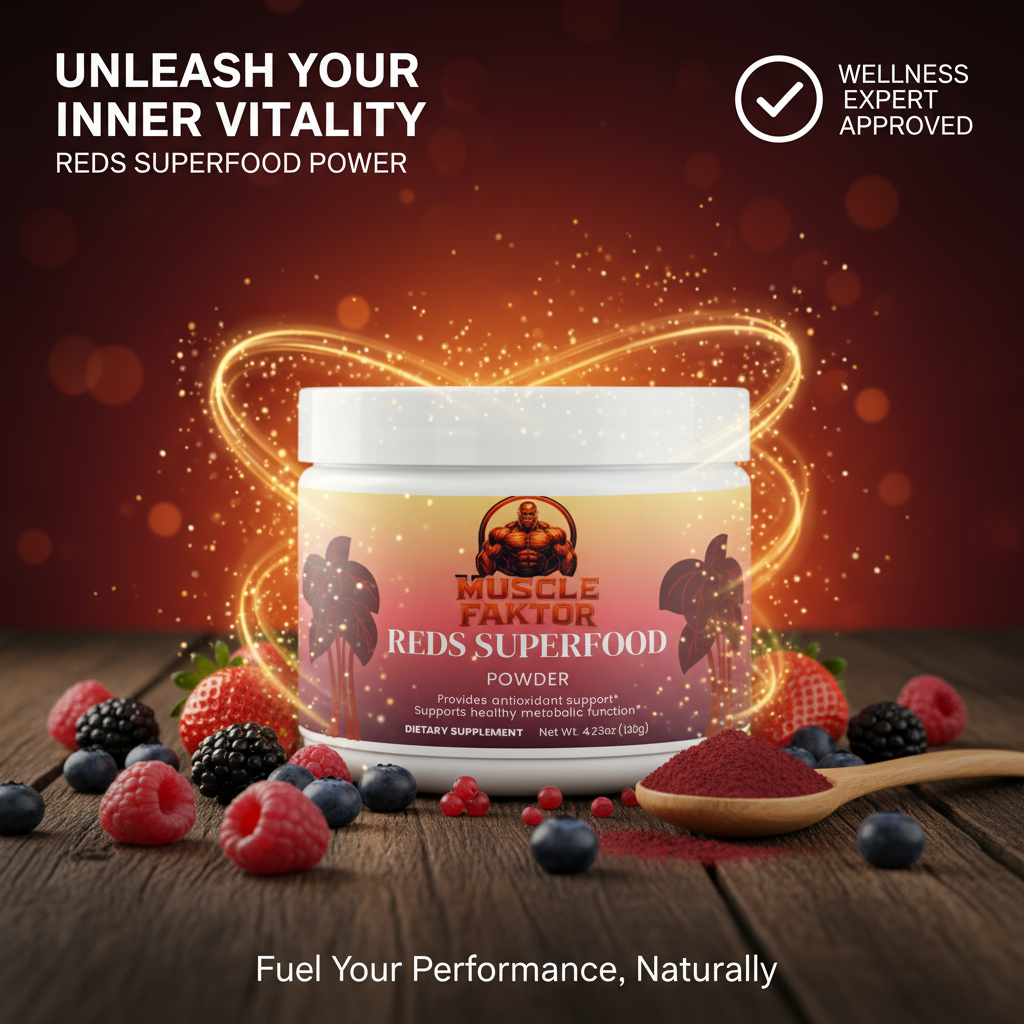Muscle Faktor Reds Superfood Powder — Beet, Acai & Probiotic Blend
