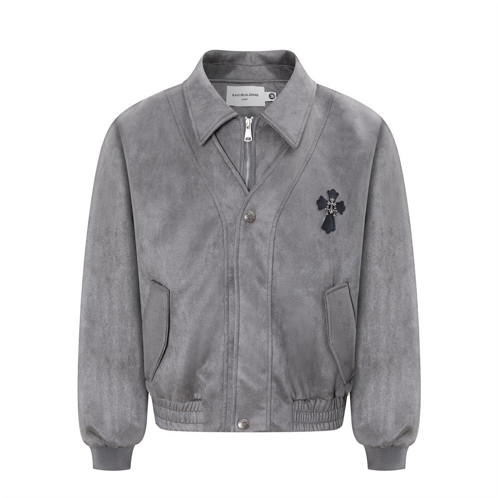 Collar baseball jacket for men