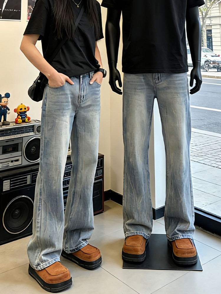 Straight Loose Denim Pants Men