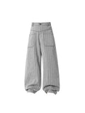 Straight Leg Trousers for Men with Gray and White Pants