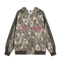 Vintage leopard print hooded sweatshirt for men