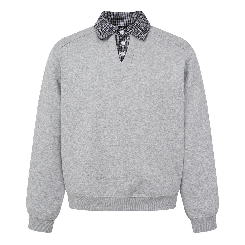 Fake Two Collar Hoodies for Men