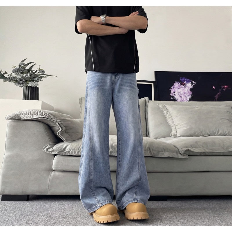 Wide Leg Denim Pants for Men