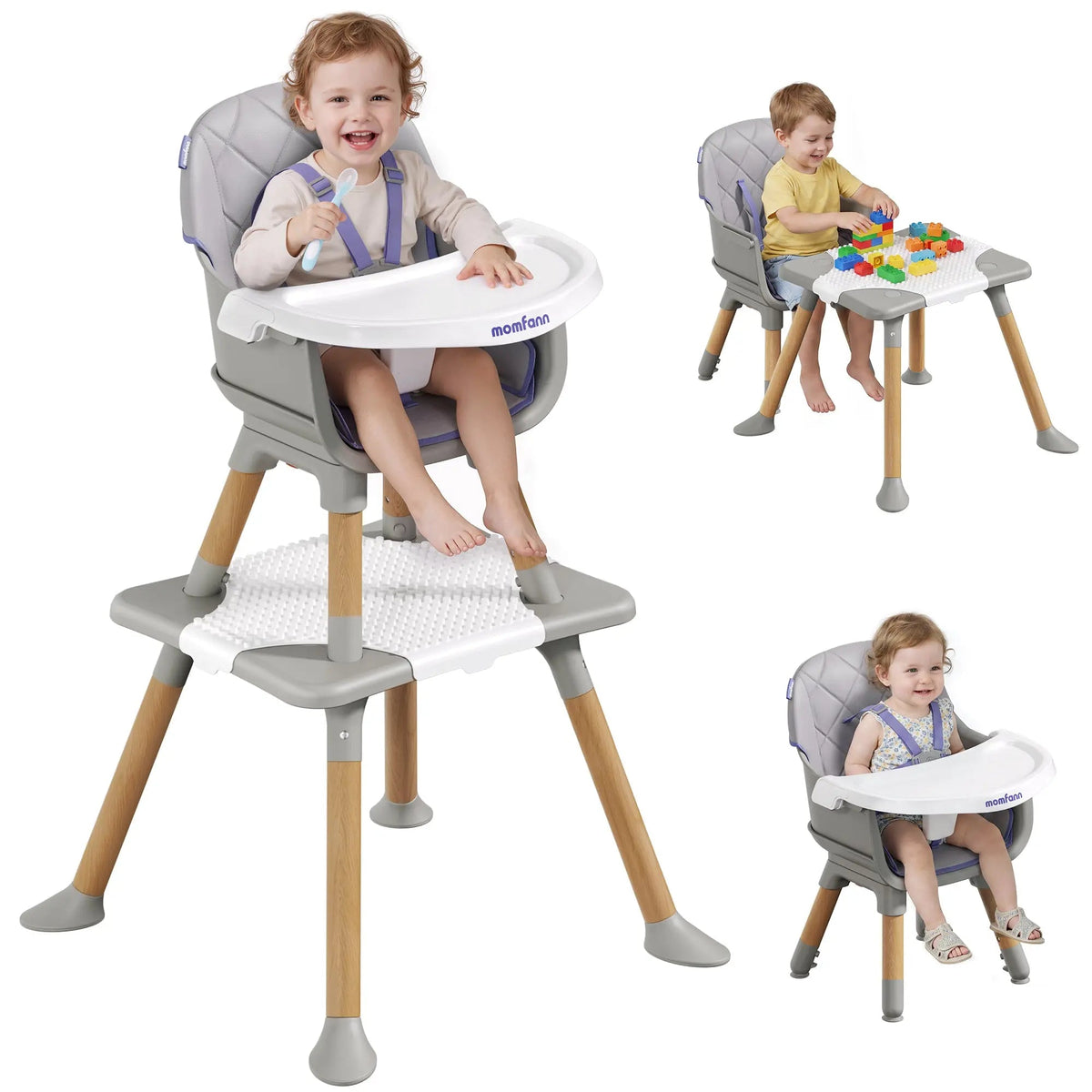 Momfann Baby High Chair with 5-Point Harness