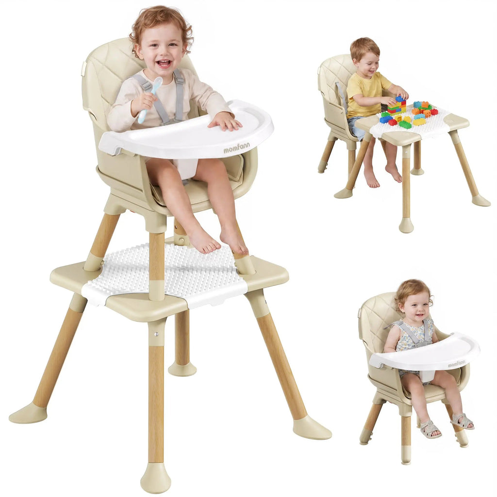 Momfann Baby High Chair with 5-Point Harness