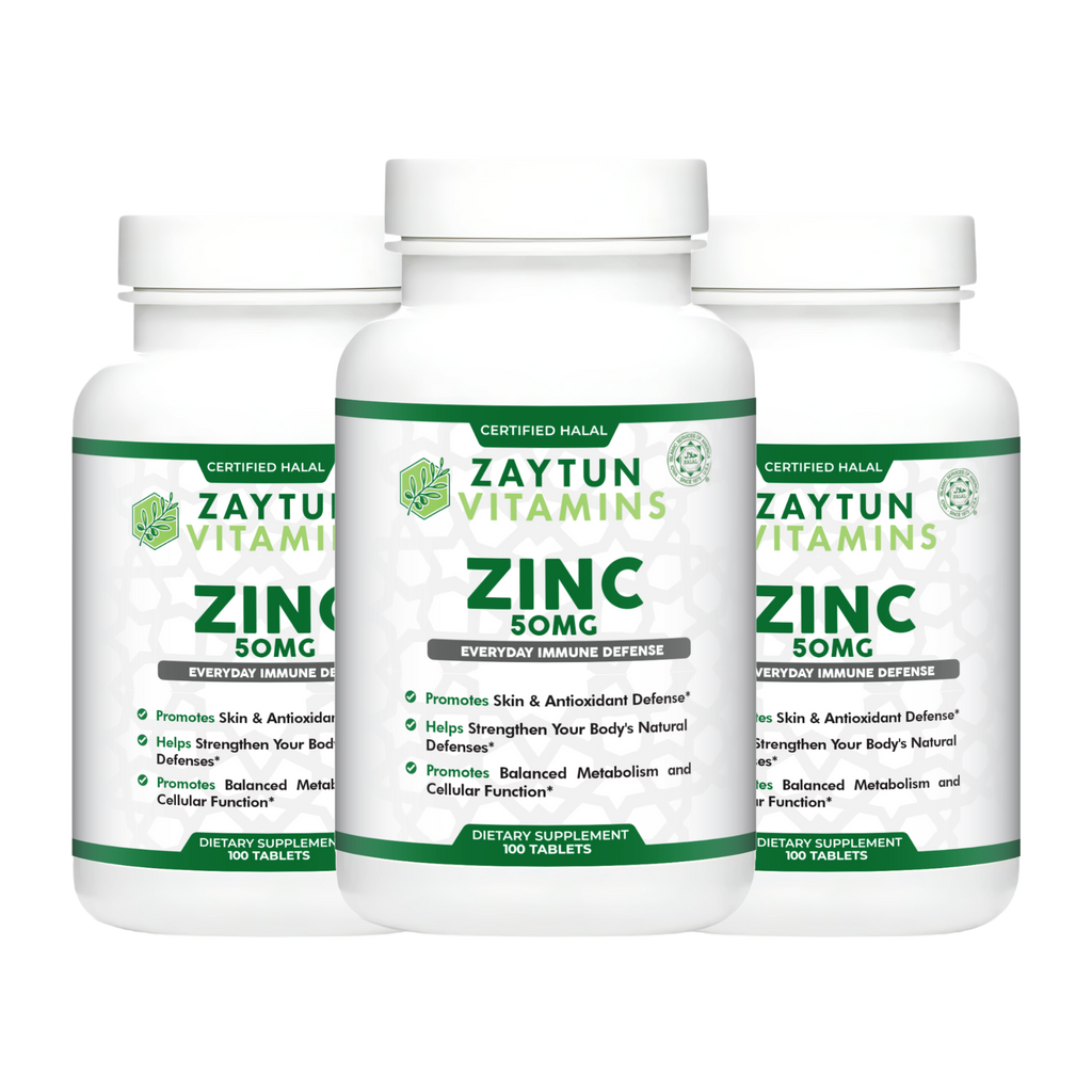 Halal Zinc 50mg Tablets (3-Pack)