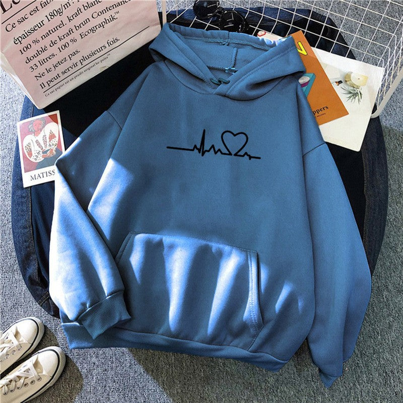 Sporty Warm Loose Hooded Sweatshirt for Men and Women