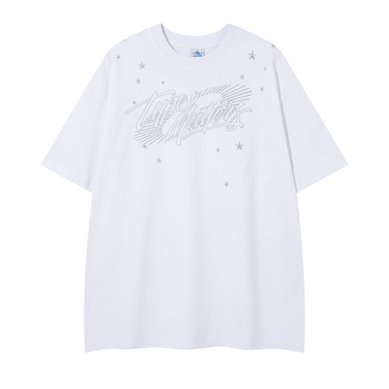 Embroidery Short Sleeve T-Shirt Men