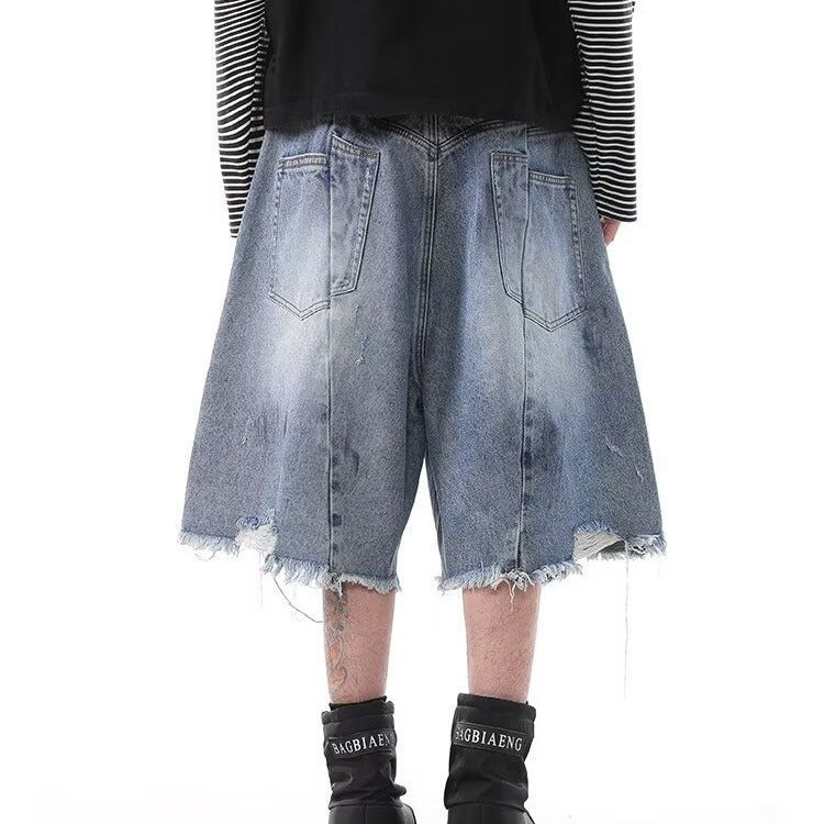 Wash Denim Capri Pants for Men and Women