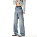 Street Style Washed Straight Leg Jeans Men