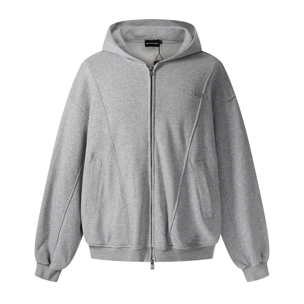 Loose deconstruction zipper hoodie for men