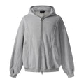 Loose deconstruction zipper hoodie for men