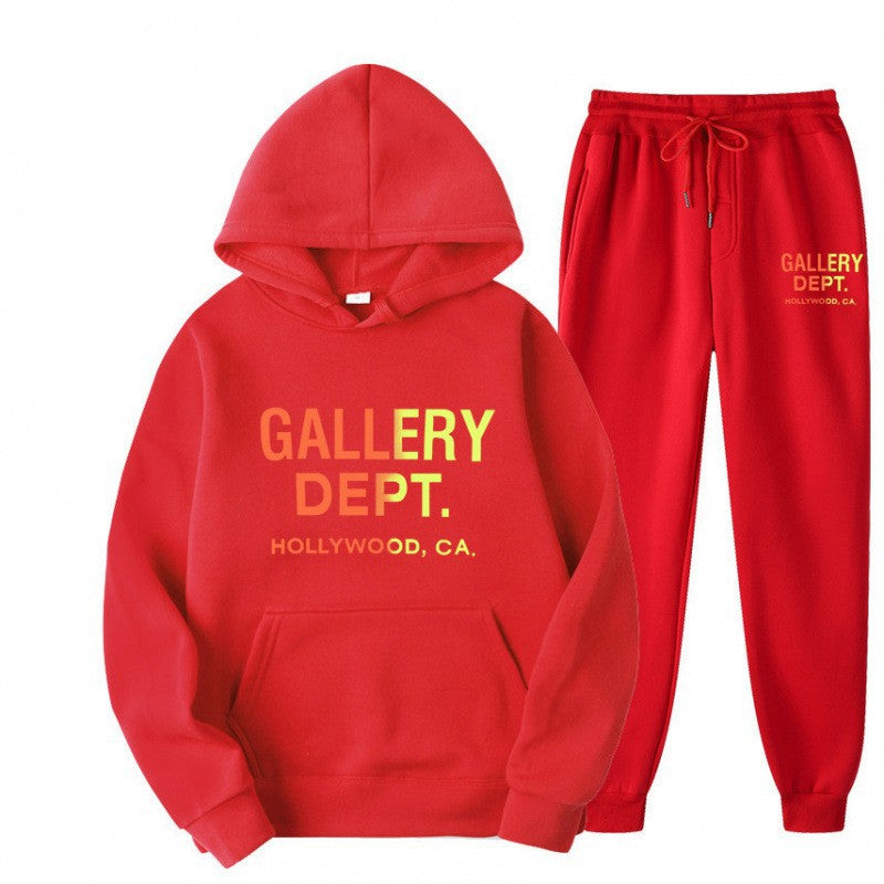 Print Hoodie Set for Men and Women