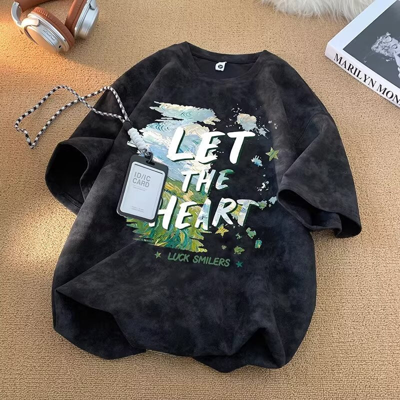 Dye Print Short Sleeve T-Shirt for Men