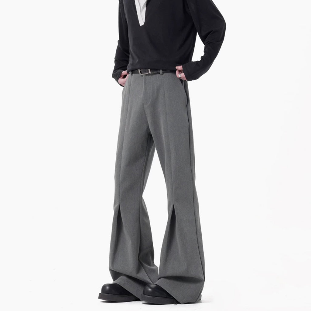 Classic Gray Pleated Trousers for Men