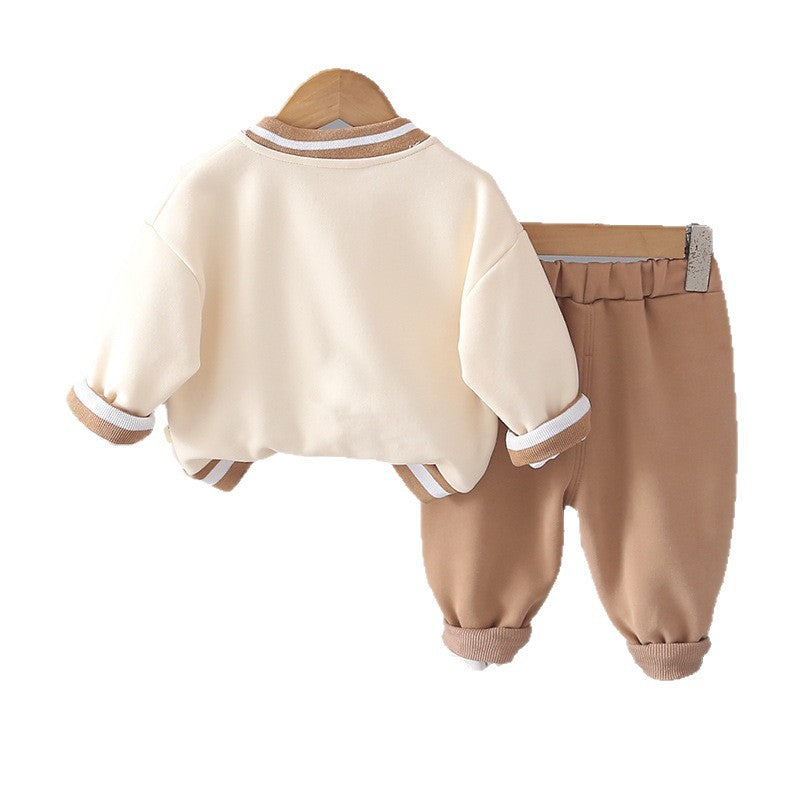 Three piece casual baseball suit for men