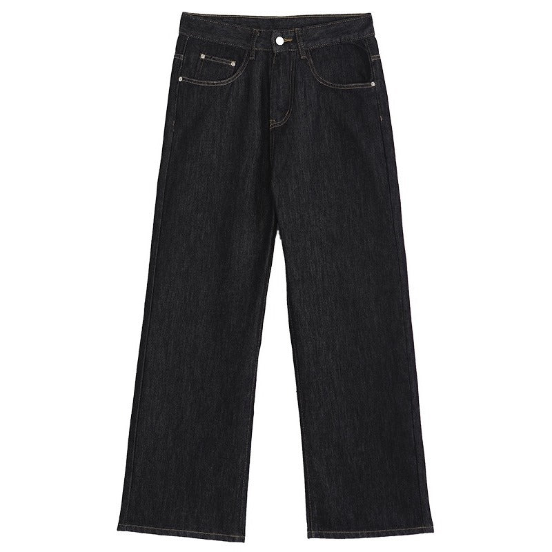 Relaxed Fit Denim Pants for Men with Visible Stitching