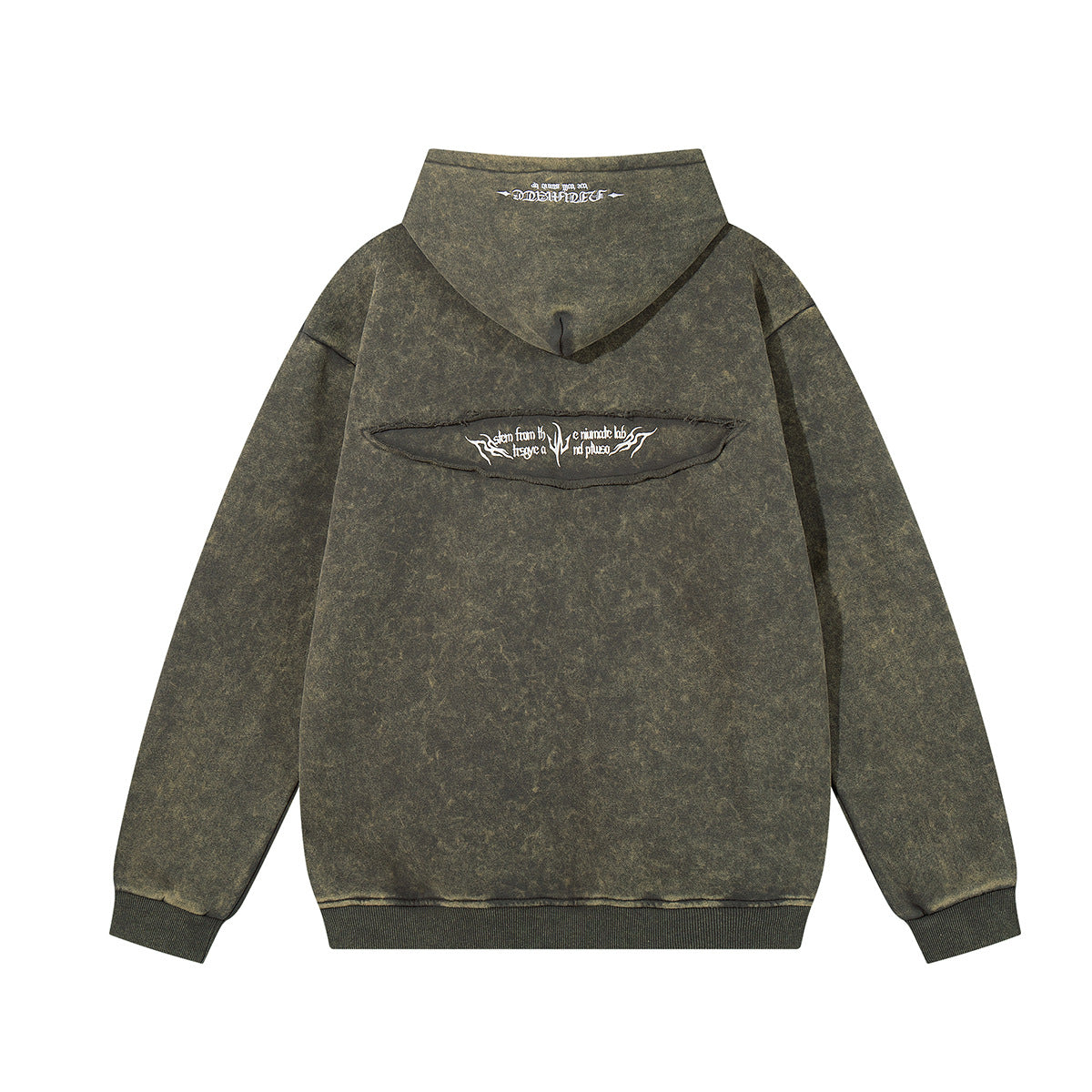 Embroidered and flannel hooded sweatshirt for men