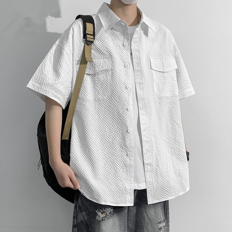 plus size  lightweight short sleeve shirt for men