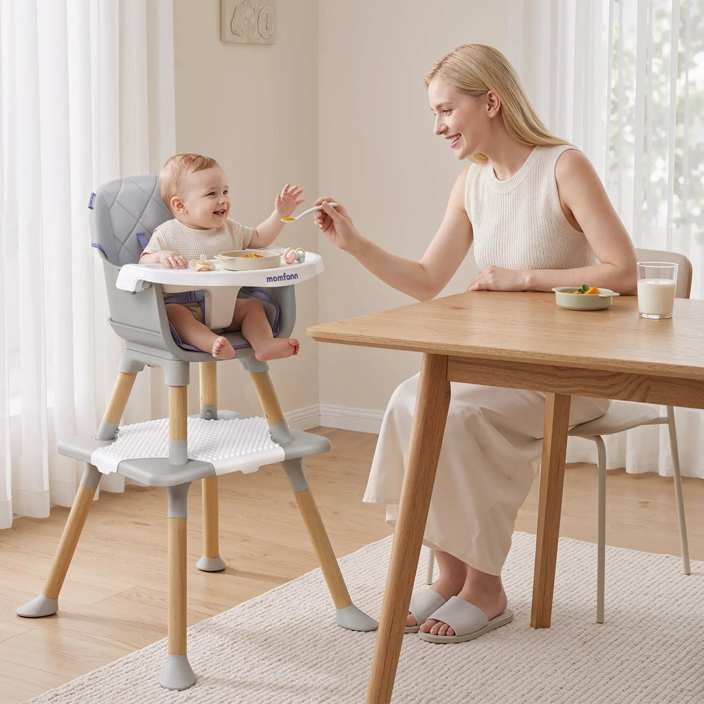 Momfann Baby High Chair with 5-Point Harness