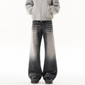 Washed Distressed Flared Denim Pants Men