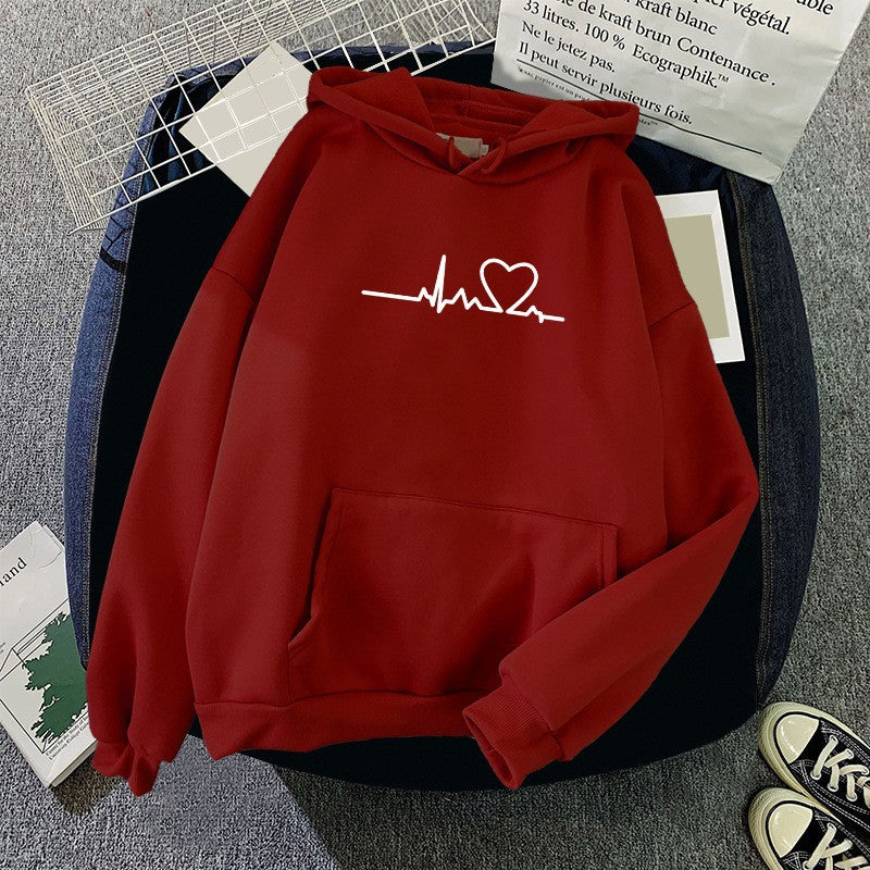 Sporty Warm Loose Hooded Sweatshirt for Men and Women