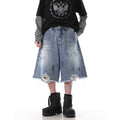Wash Denim Capri Pants for Men and Women