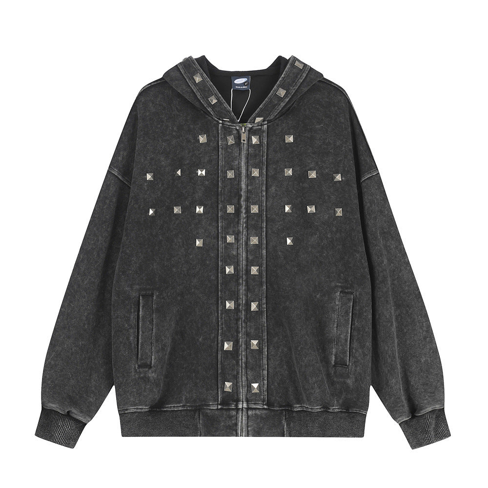 Old hooded sweatshirt jacket for men