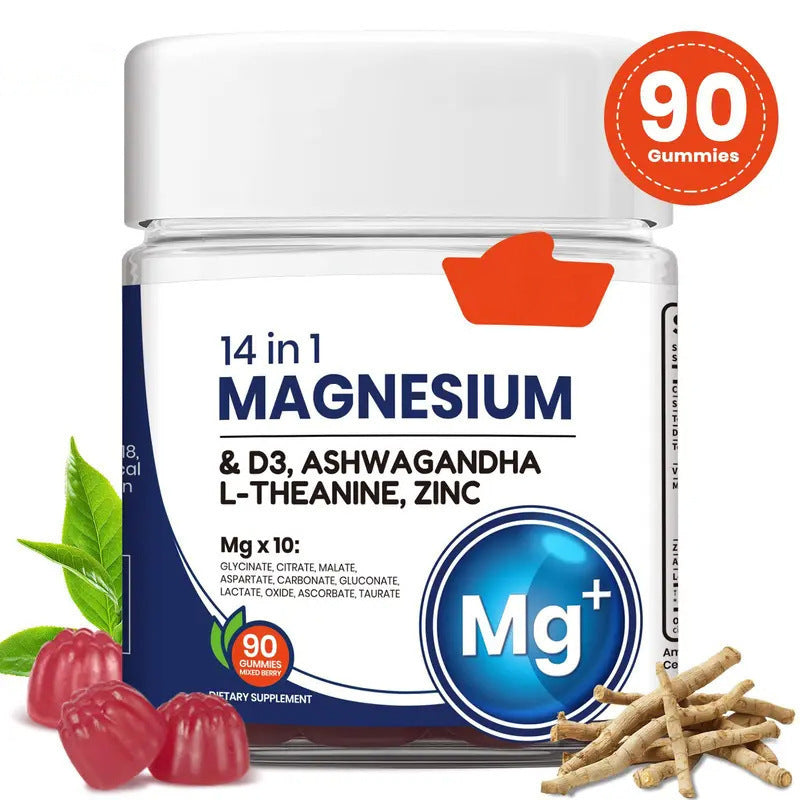 South African Ashwagandha MAGNESIUM 14-in-1 Magnesium Soft Candy Vitamin D3 Zinc L-Theanine