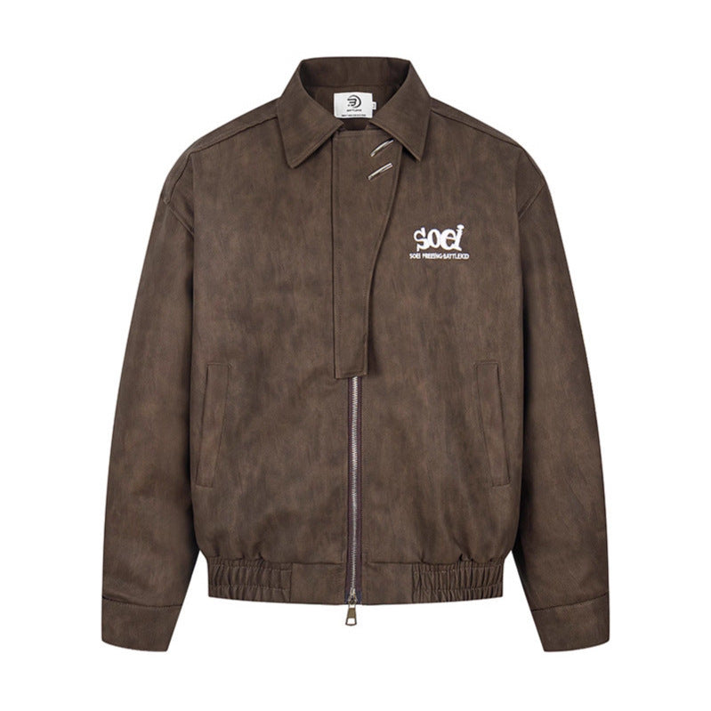 Embroidered collar jacket for men and women