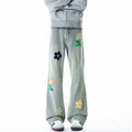 Floral Embroidered Denim Pants for Men