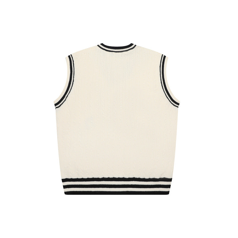 Theme design for sleeveless sweaters for men and women