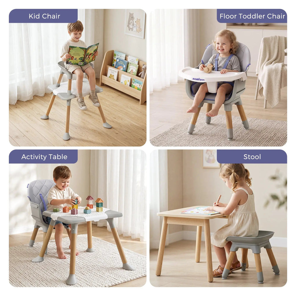 Momfann Baby High Chair with 5-Point Harness